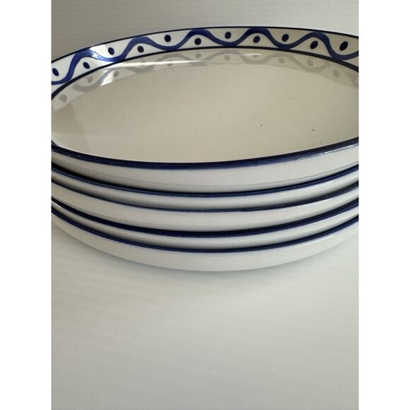 Lot of 9 Dansk Arabesque Blue Wave Coupe Dinner Salad Plates 8", 11" Raised Edge - Picture 12 of 13